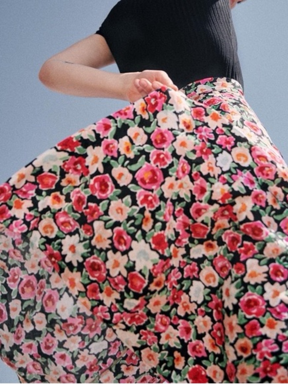 Sezane Jupe Raphaelle Floral Button Down Midi Skirt 34 2
